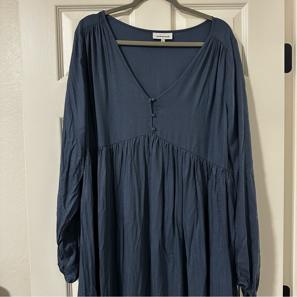 NWT Motherhood Blue Long sleeve dress size XL